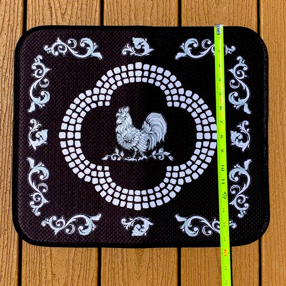 🆕TEMPTATIONS SET OF 2 DOODLE DOO COUNTERTOP MICROFIBER KITCHEN DISH DRYING MATS - Picture 3 of 8